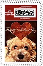 PictureItPostage valentine dog stamp